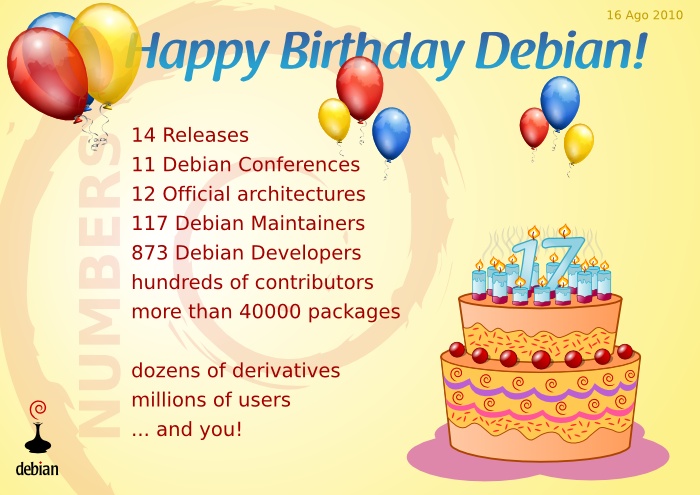 Happy 17 birthday Debian!